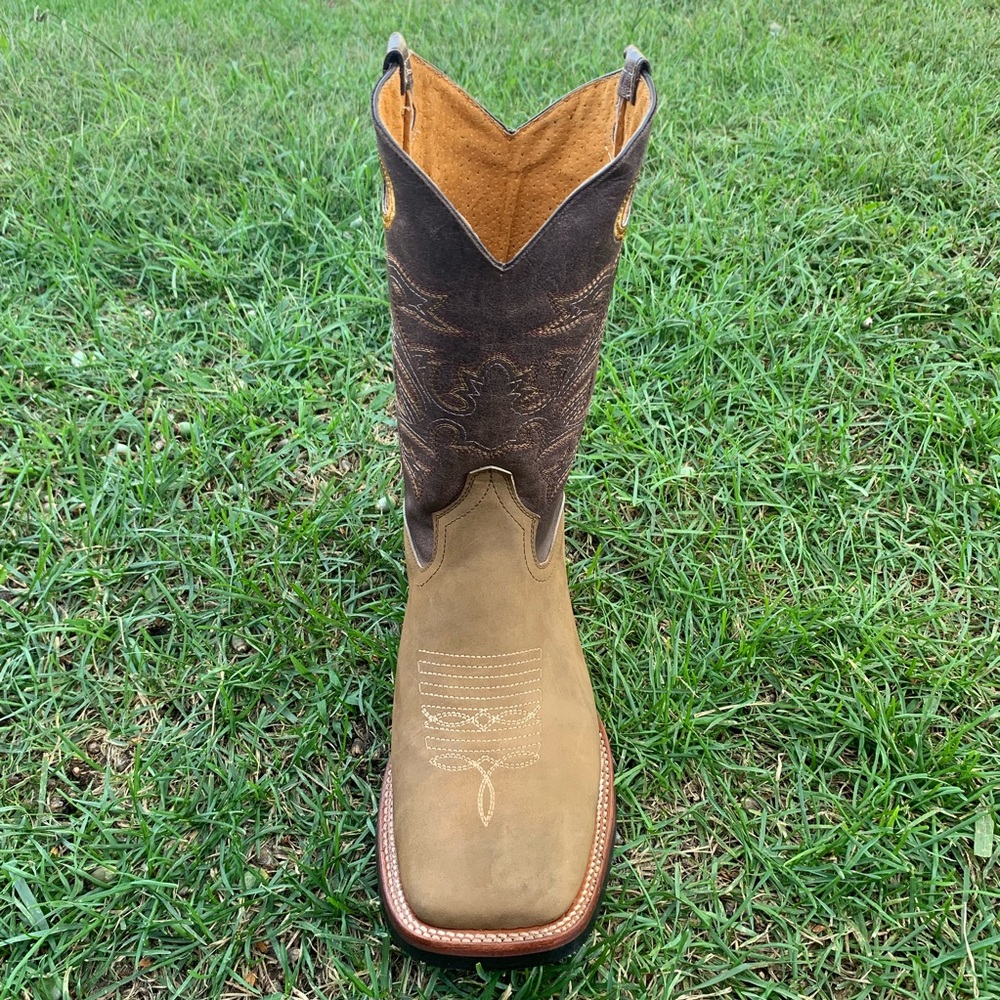 Men’s Western Cowboy Rodeo Texas Style boots Light Brown Leather Handmade 900 - Picture 3 of 7